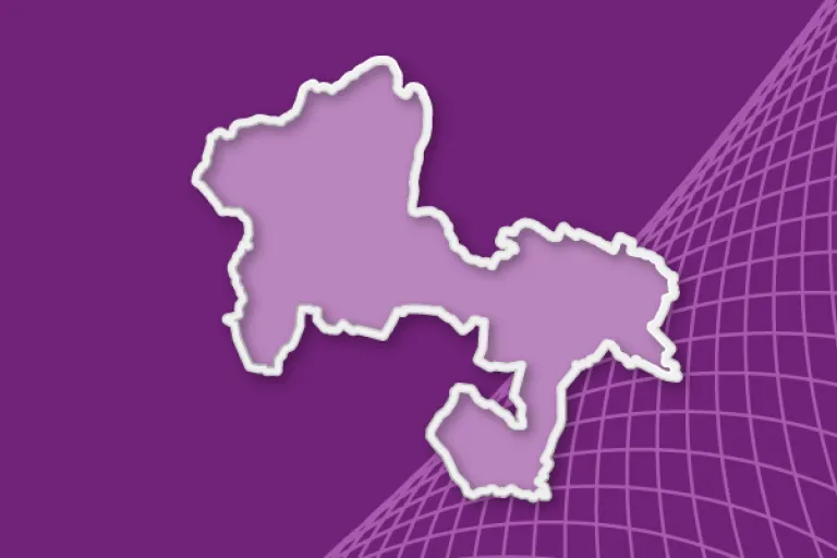 Rich purple graphic with curving grid pattern and map outline of the Royal Borough of Windsor and Maidenhead