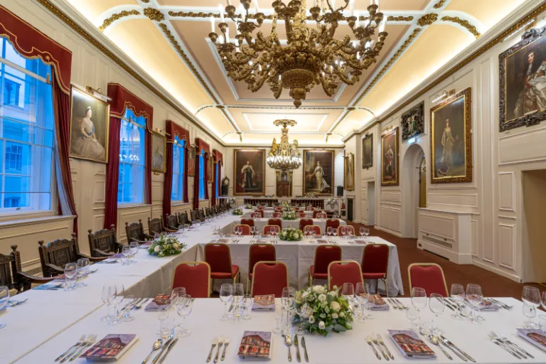 Formal dining set up (sprig style) for up to 90 guests. Photo credit Press Play Online