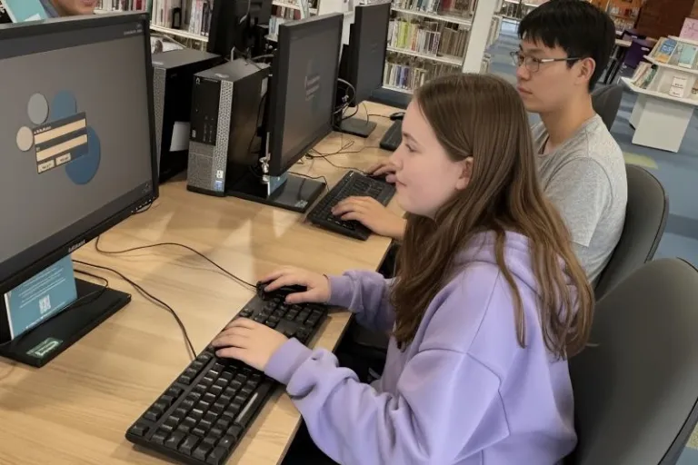 Teenagers at computers