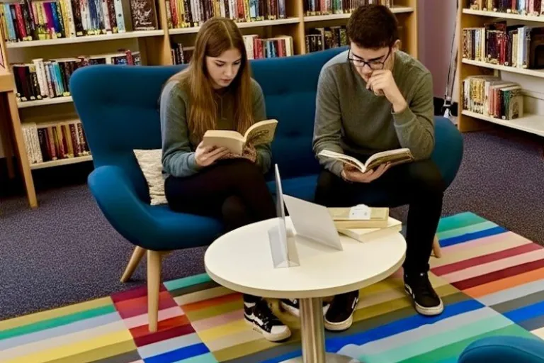 Teenagers reading