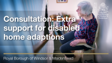 This image shows a woman using a stair life. Consultation: Extra support for disabled home adaptions.