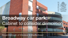This image is of Broadway car park. Cabinet to consider demolition.