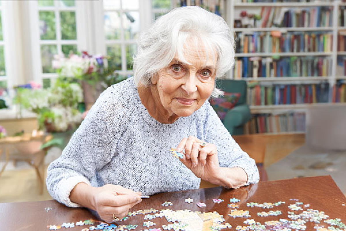 Person doing a puzzle