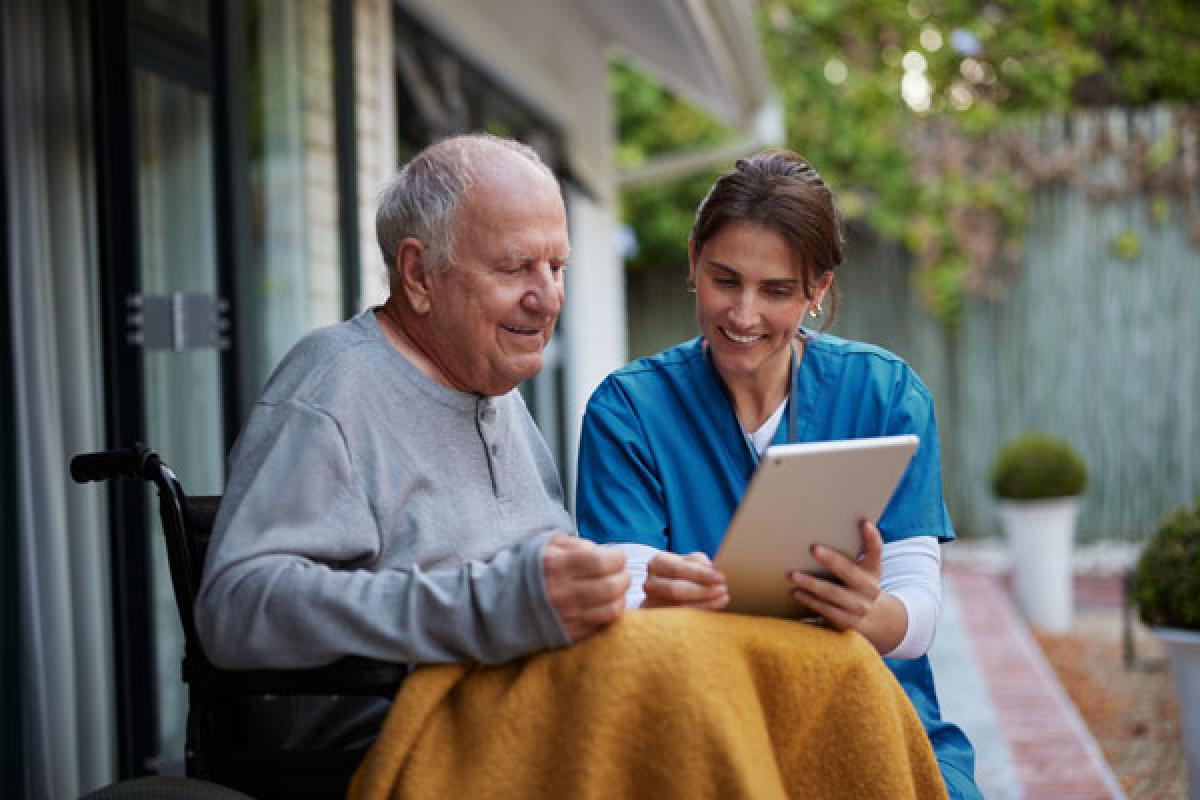 Person using a laptop